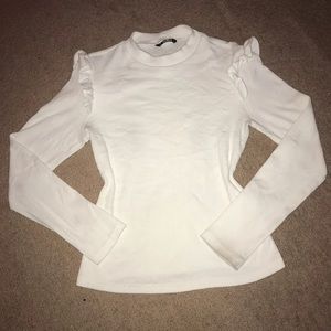 Shein Offwhite Ruffle Top